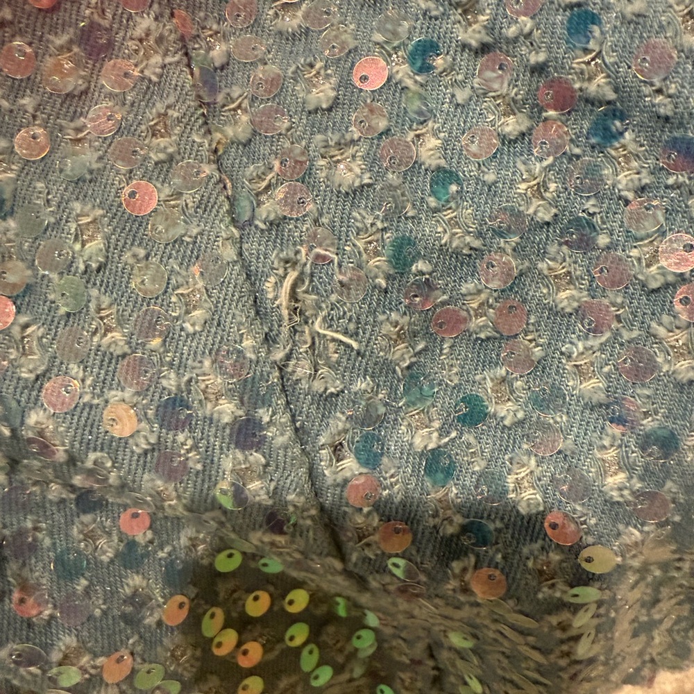 Superdown Claudia Strapless Sequin Denim Dress - … - image 2